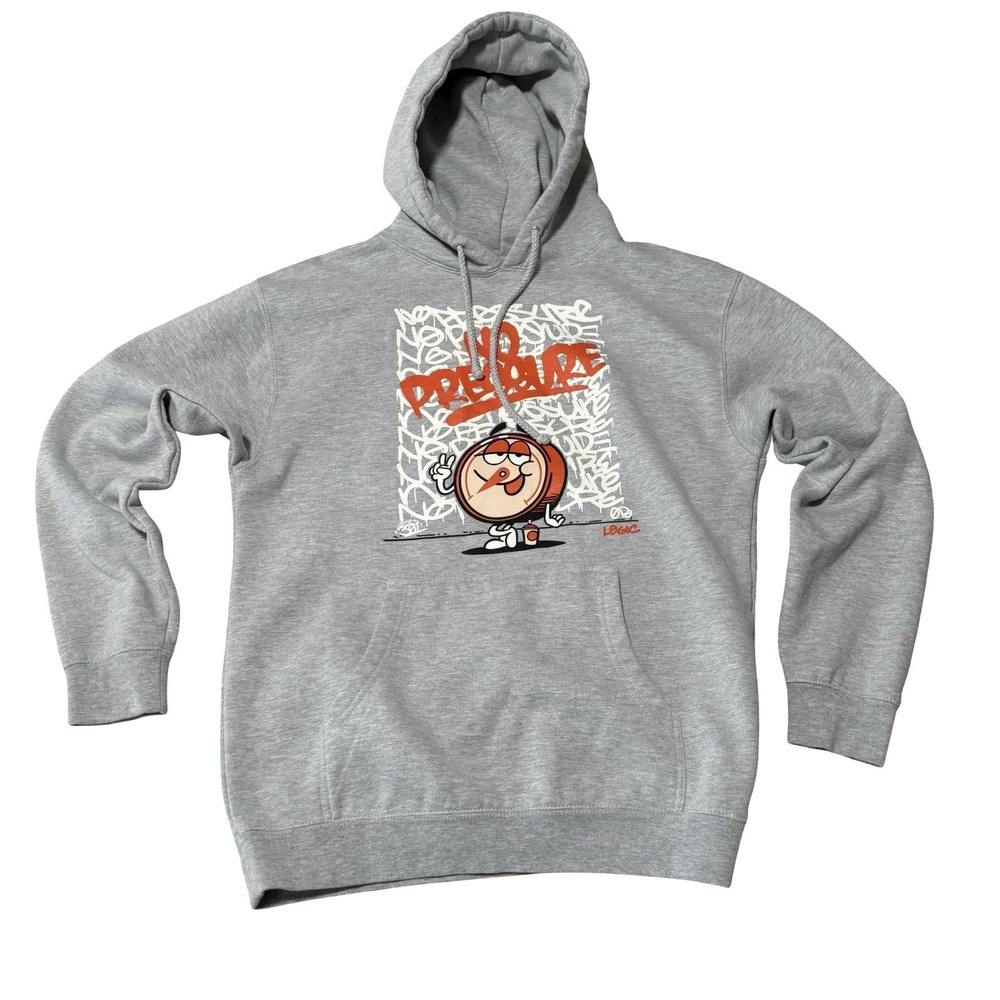 Logic No Pressure Long Sleeve Pullover Hoodie Album Promo, Men's Medium 21.5x27
